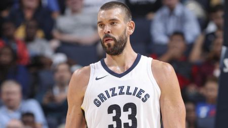 Marc Gasol in the jersey of Memphis Grizzlies.